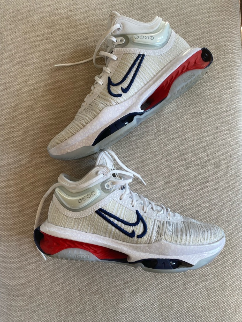 Nike Air Zoom GT Jump 2 Men’s Sneakers with Navy Swoosh and Red Accents - Picture 8 of 12